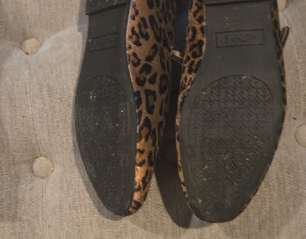 Joie Leopard-Print Mary Jane Flats in Brown and Black - Picture 4 of 6